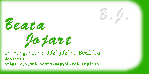 beata jojart business card